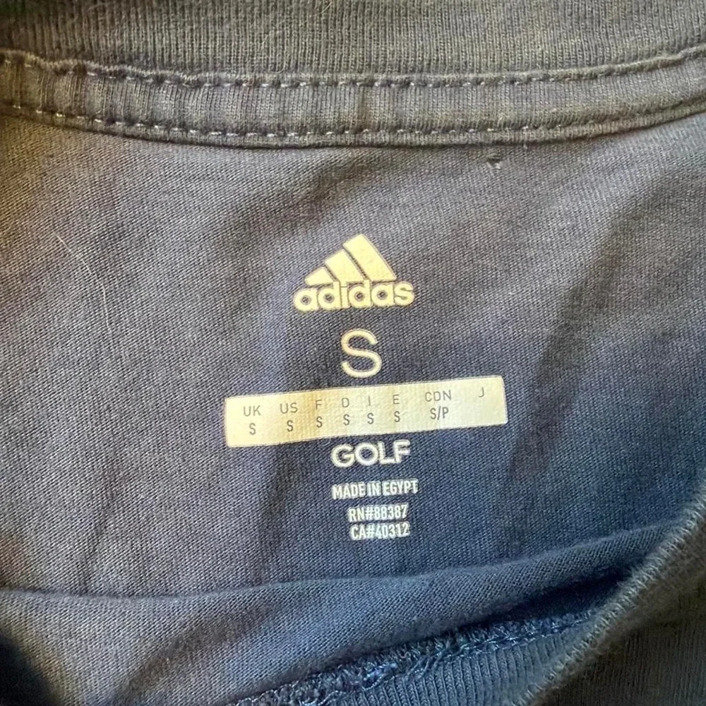 Adidas Golf Mens Navy Blue Logo Graphic T-Shirt Small Cotton Short Sleeve Tee